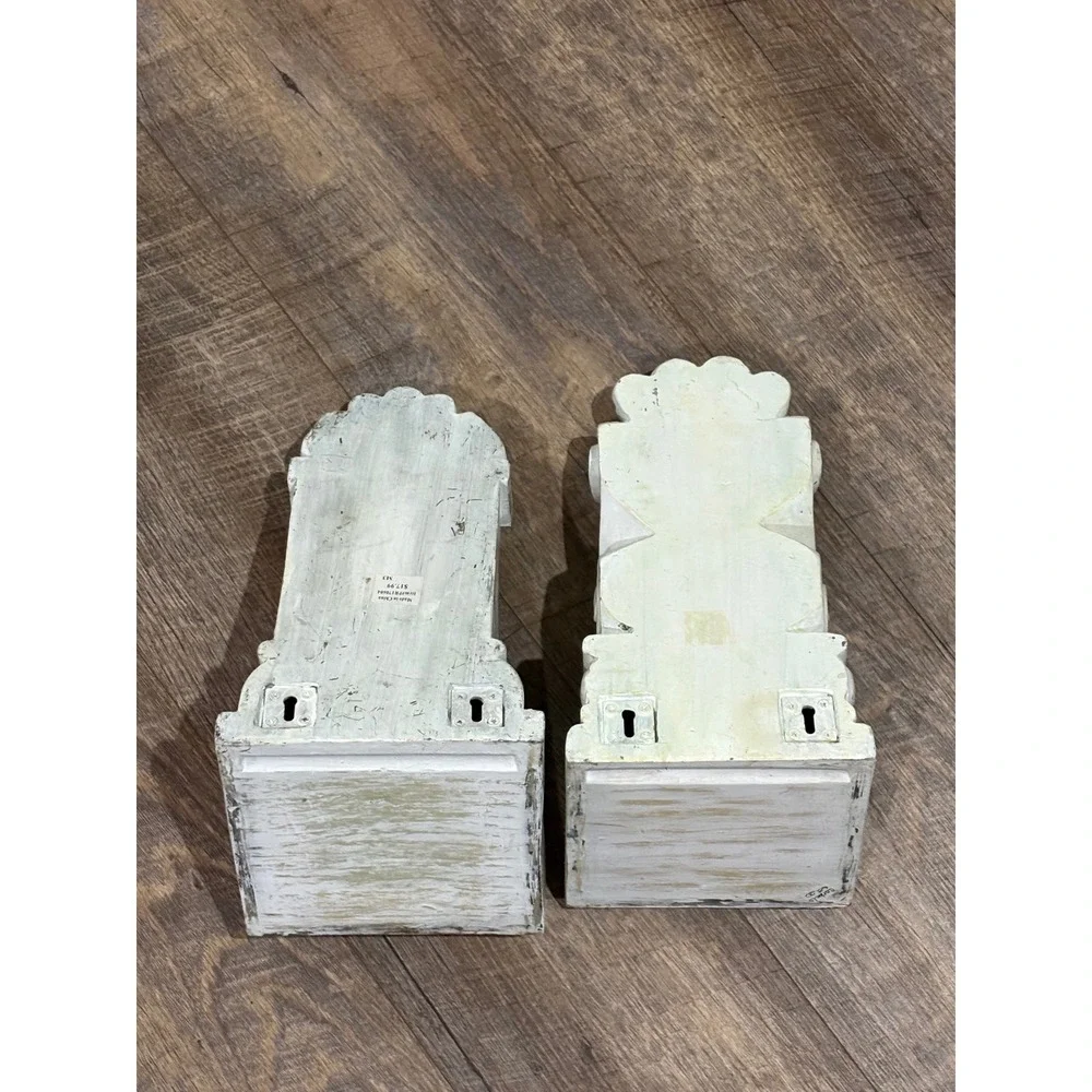 Ornate Decorative Corbels Architectural Brackets Acanthus Scroll Set 2 White